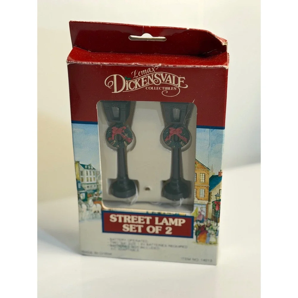 VTG Lemax Dickensvale Street Lamp Set of 2 Black Christmas Village Decor 14013 - Picture 2 of 5